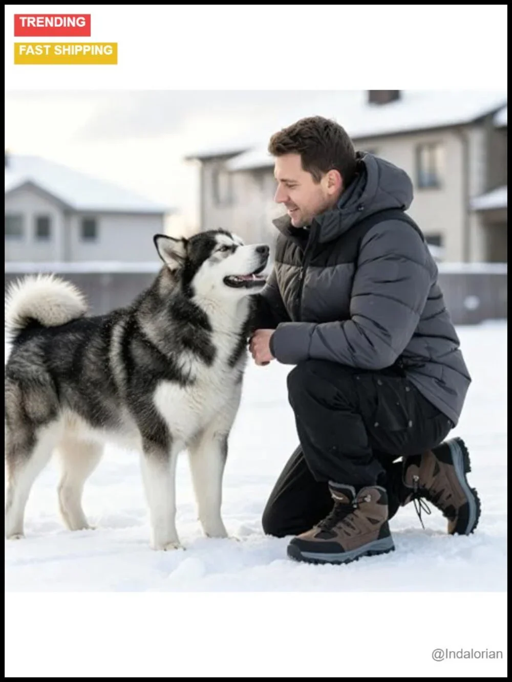Winter Snow Boots for Men - Waterproof Faux Leather, Fur Lined, Anti Slip,